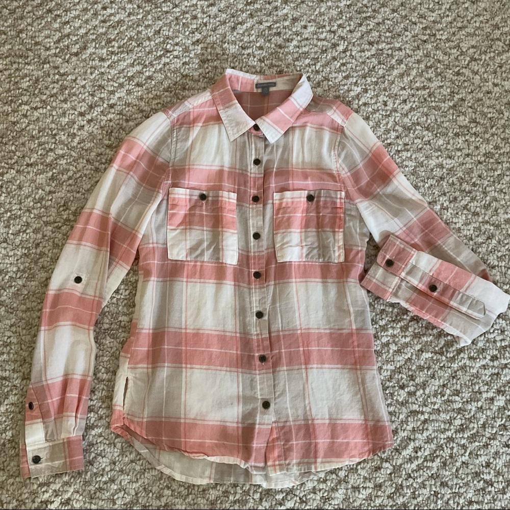 Charlotte Russe Long Sleeve Plaid Top